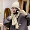 Набор из трех предметов, Вязаная шапка, Шерстяная шапка, Вязаный шарф, Перчатки, Плюшевый, Теплый, Новогодний, Рождественский набор