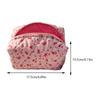 Cute Floral Travel Makeup Pouch Large Quilted Makeup Organizer Storage Bag with Zipper Skincare Bag Soft for Women and Girls