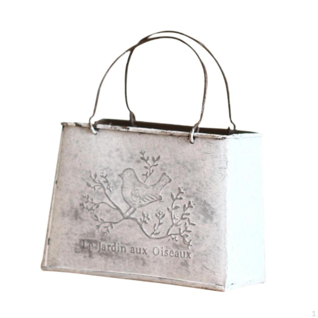 Classic Bucket Planter for Flowers, Metal Container Garden And Home