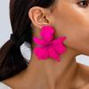 European and American Fashion 3D Flower Design Earrings - Colorful Baked Paint Petal Accessory for Women