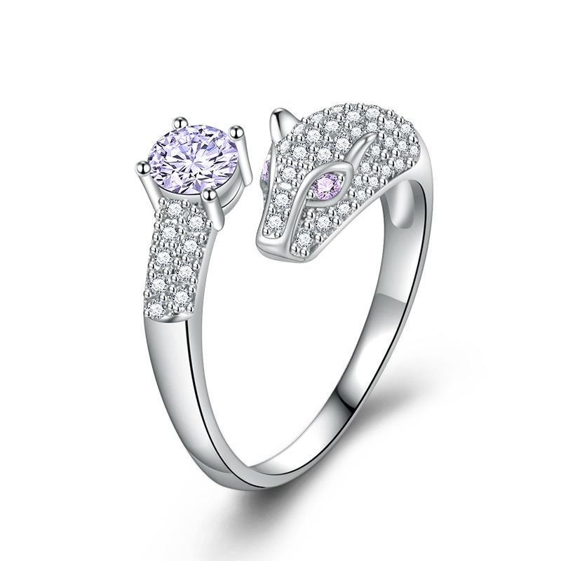 POMOiii Кольцо с головой леопарда, открывающиеся кольца изменяемого размера для женщин, циркон, помолвка, ювелирные изделия, подарок