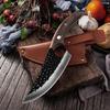 Изогнутый Многоцелевой Нож с Кожаным Чехлом - Эргономичная Рукоятка и Точная Резка