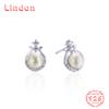 Линдон стерлингового серебра 925 пробы синтетический жемчуг серьги серьги-капли для женщин подарки на свадьбу