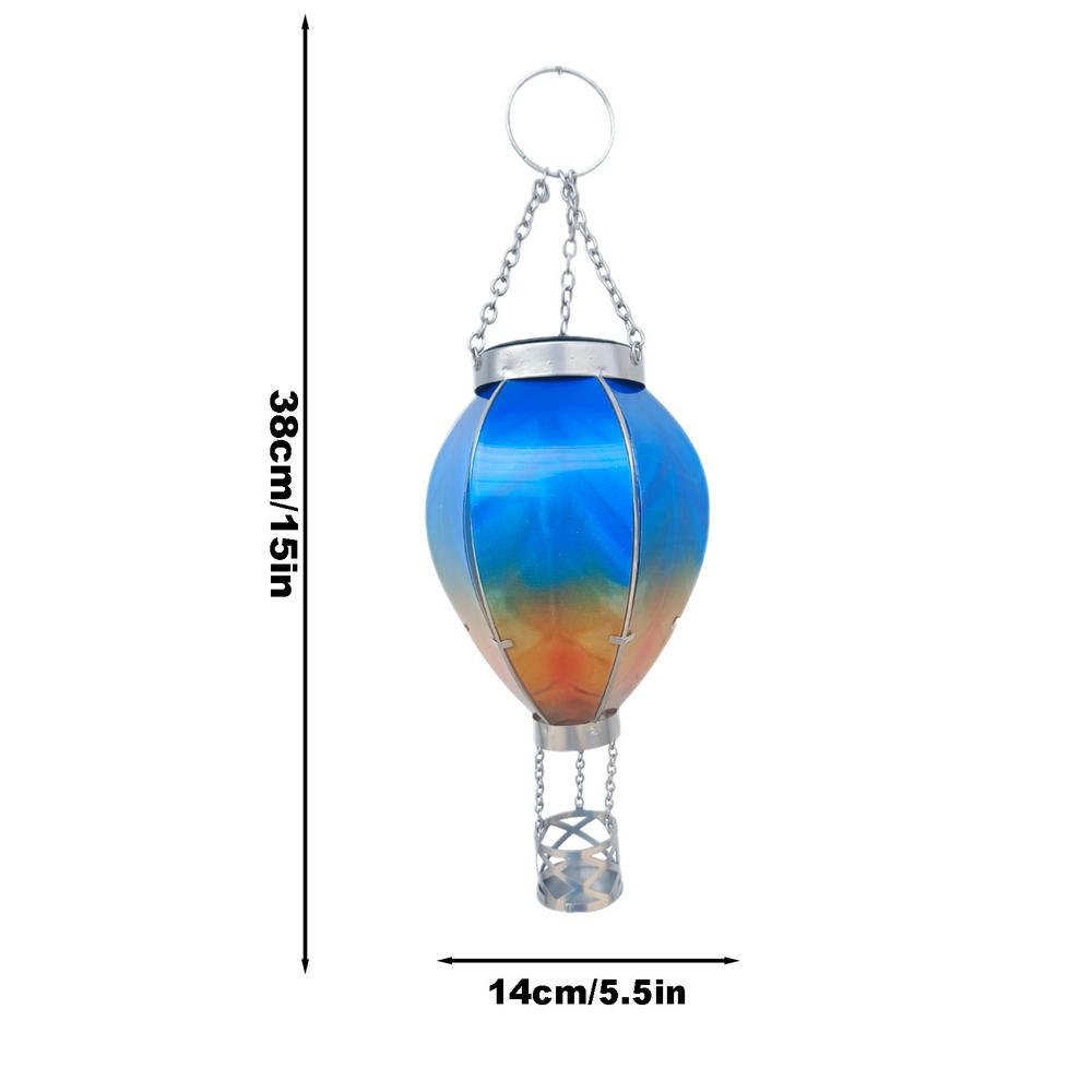 Solar Lanterns Solar Hot Air Balloon Lantern Flickering Flame Lights Chain Hook Hanging Waterproof Solar Lanterns For Yard Patio
