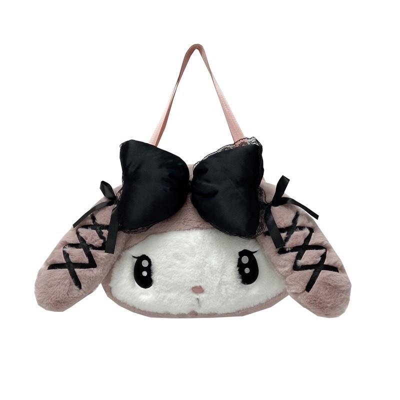 Мультяшная плюшевая сумка через плечо Sanrio Kuromi My Melody большой вместимости для повседневного использования