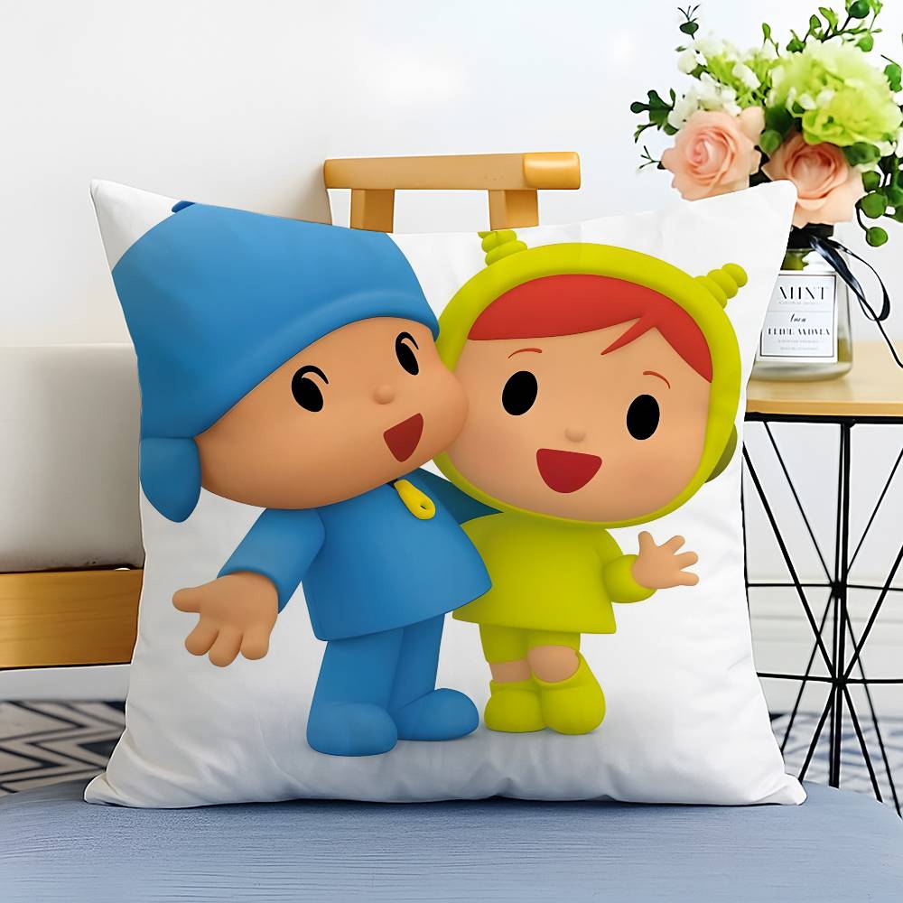 Милая наволочка с мультяшным принтом P-Pocoyo-MT, напечатанная, из матового флиса, подушка, нежная к коже, экологически чистая сублимационная печать