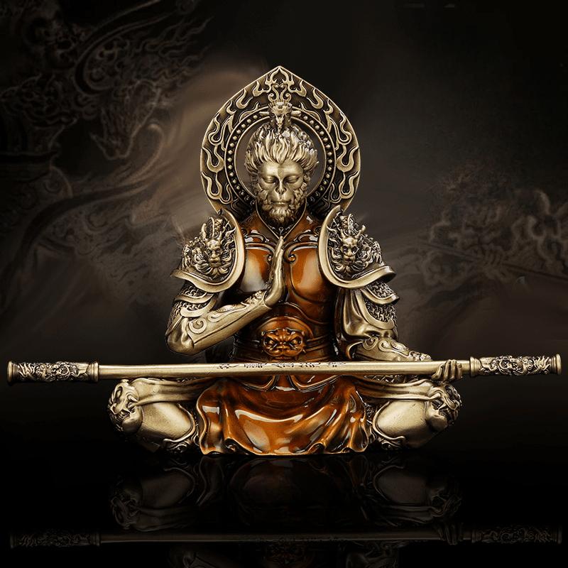 Black Myth Wukong Ornament Simple Household Creative Fighting Buddha Brass Three-dimensional Decoration Car Console Decoration