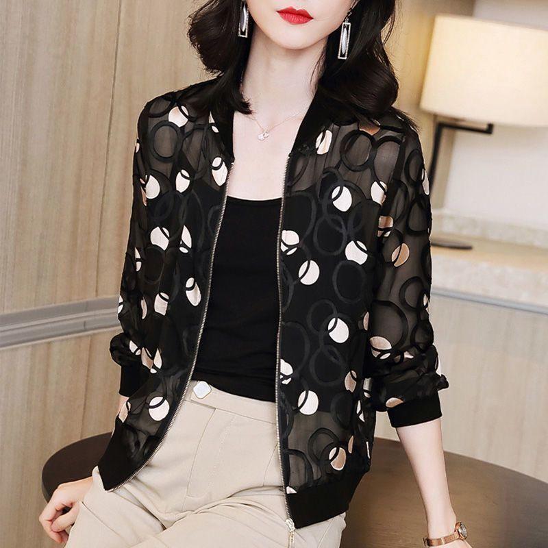 Spring and Summer Lightweight Short Jacket Women's Baseball Uniform PLUS Size