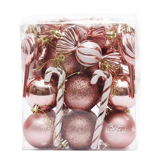 36/40/50 шт. набор рождественских шаров, красочные небьющиеся декоративные безделушки для рождественской елки, праздничные подвесные украшения со шнуром для домашнего магазина, витрины