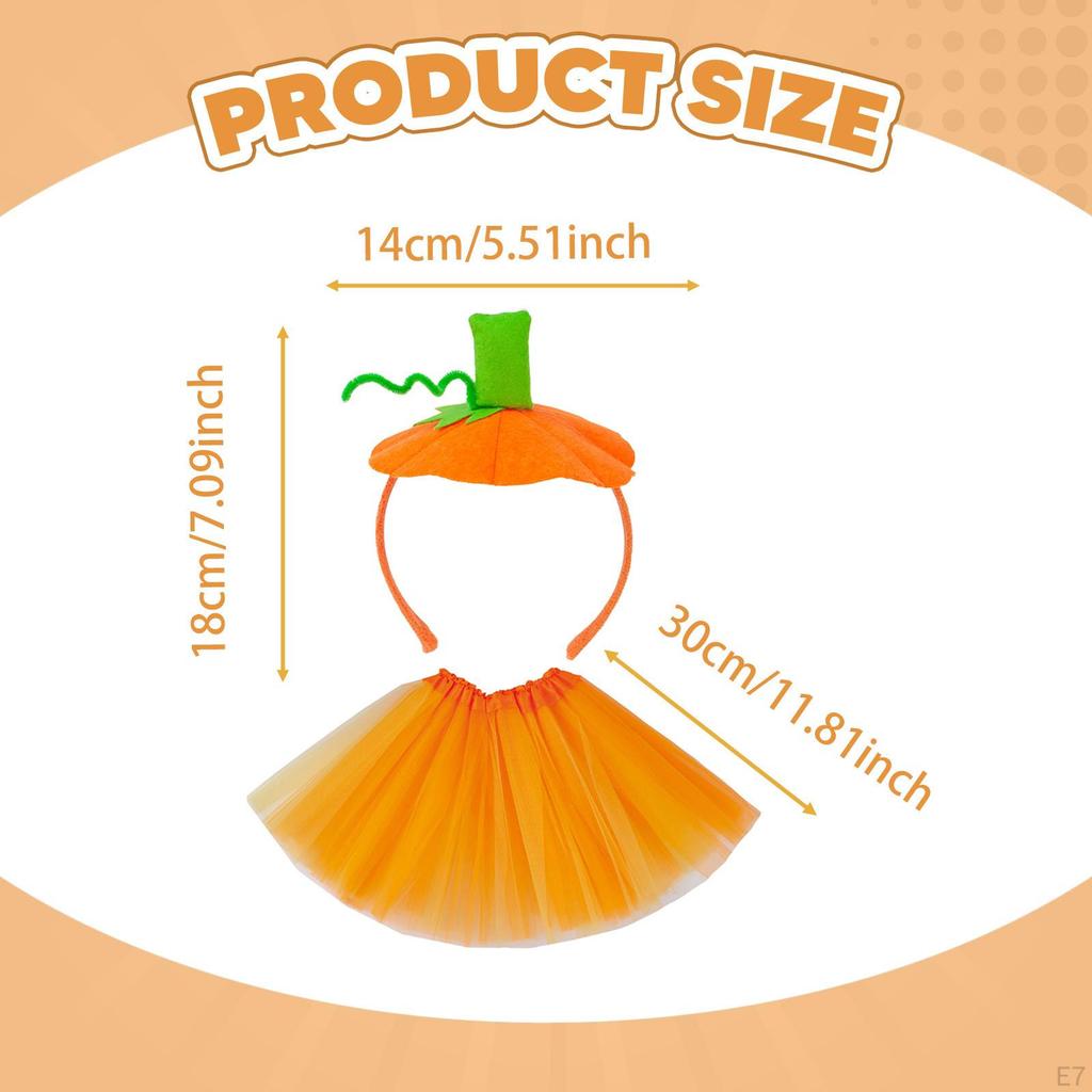 Хэллоуин Ободок с тыквой и юбкой Аксессуар для костюма для ролевых игр