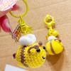 Cartoon Bee Keyring Soft Plush Mobile Phone Charm Gift For Kids