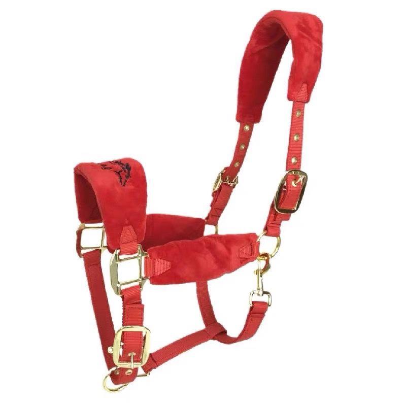 Fleece-Lined Anti-Rubbing Horse Halter with Lead Rope for All Sizes