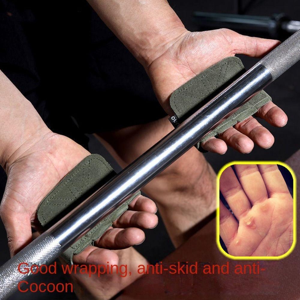 Leather Weight Lifting Training Gloves Anti-Skid Fitness Hand Gloves for 1Pair Pull-Ups Training