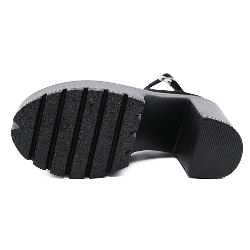 Весенне-осенние пикантные женские туфли-лодочки на платформе, женские туфли на толстом высоком каблуке, женская замшевая уличная обувь на черной резиновой подошве