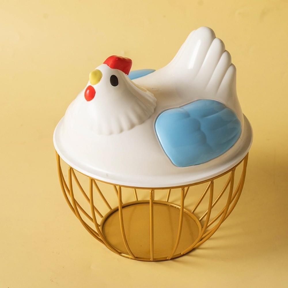 Rustic Egg Container Storage Hollow Iron Basket Hen Shape Egg Basket Kitchen Accessories