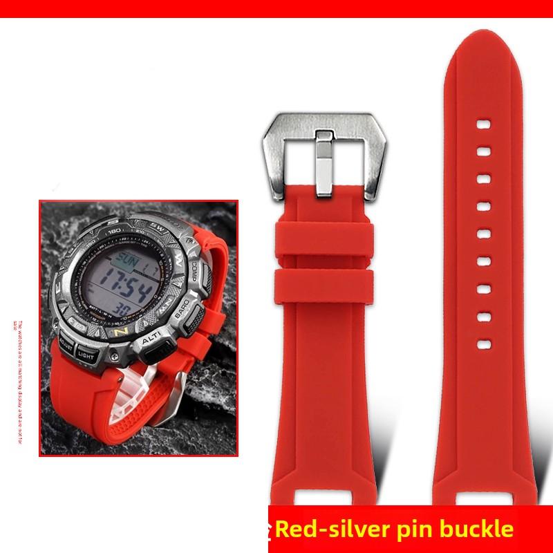 Легкий титановый ремешок Для часов Casio Protrek PRG-240 PRG-130Y PRW-1500 Металлический браслет с вогнутым креплением мужской Силиконовая резиновая лента