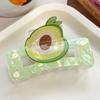 Cute Fruit Acetate Claw Clip Watermelon Ponytail Shark Clip Elegant Strawberry Shark Clip  Daily