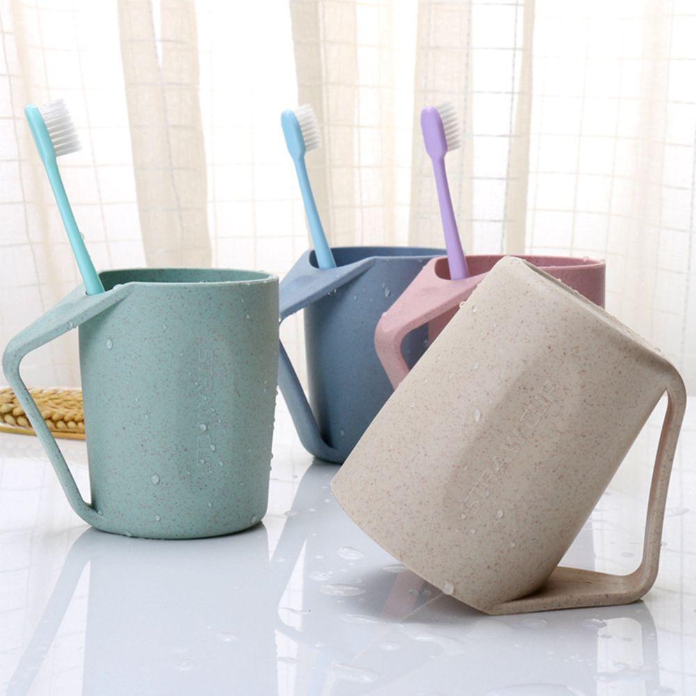 Biodegradable Brushing Cup With Handle Mouthwash Water Mug Mug Cup Plastic Cup Wheat Straw Tumblers