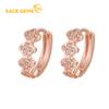 Copper Earrings Set with Zircon Shamrock Earrings Women's Fashion Personalized Jewelry