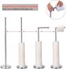 Stainless Steel Brushed Silver Toilet Paper Stand with Weighted Base & 4-Spare Capacity