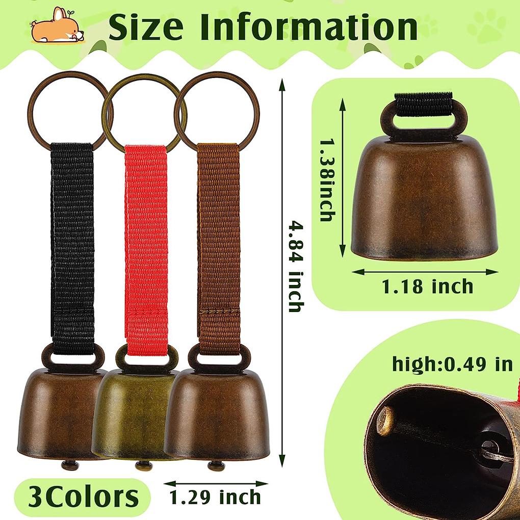 Колокольчик для коровы с отслеживающим шумом, колокольчик для коровы в деревне с нейлоновым ремешком, принадлежности для ошейников для домашних животных