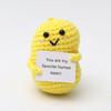 Positive Energy Bee Hug Pocket Doll Mini Handmade Plush Wool Knitting Doll With Card Funny Christams Gift Home Room Decoration