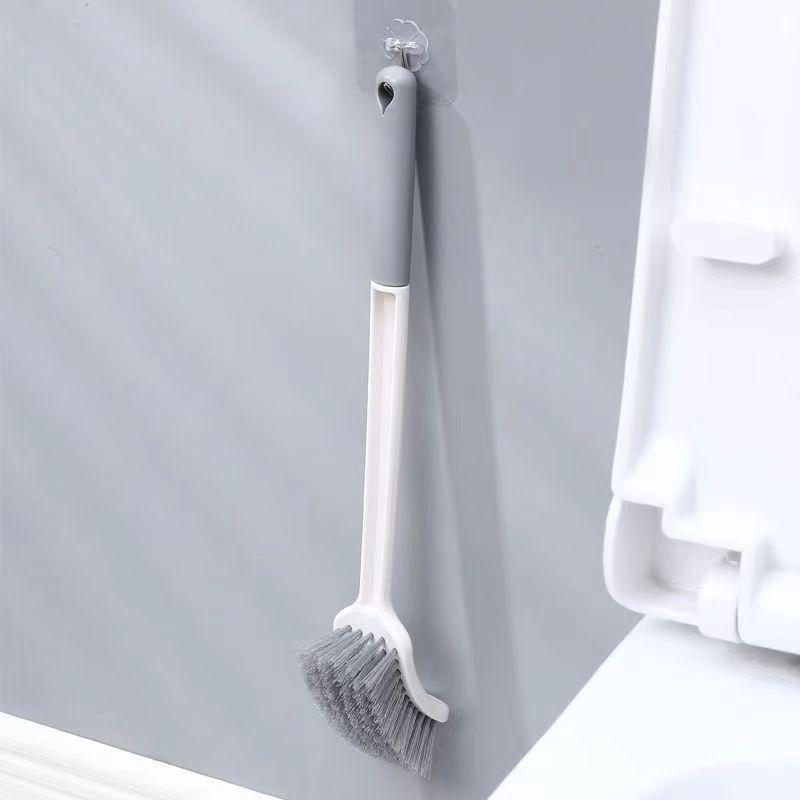 Wall-Mounted Square Toilet Brush: Durable, No-Dead-Corner Design, Punch-Free, Keeps Hands Clean.