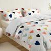 Simple Multicolored Love Three-piece Quilt Cover Digital Printing Bedding Set Bed Cover