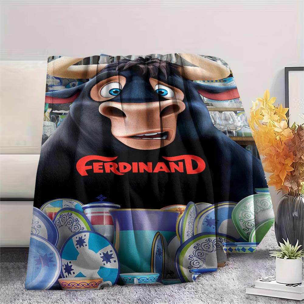 1PC Ferdinand Print Flannel Blanket, High quality All Seasons, Home Decor, Warmth and Comfort, Perfect for Christmas Gifts