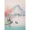 Традиционный китайский горный пейзаж природа река лодка искусство постеры холст картины настенные принты картины гостиная домашний декор