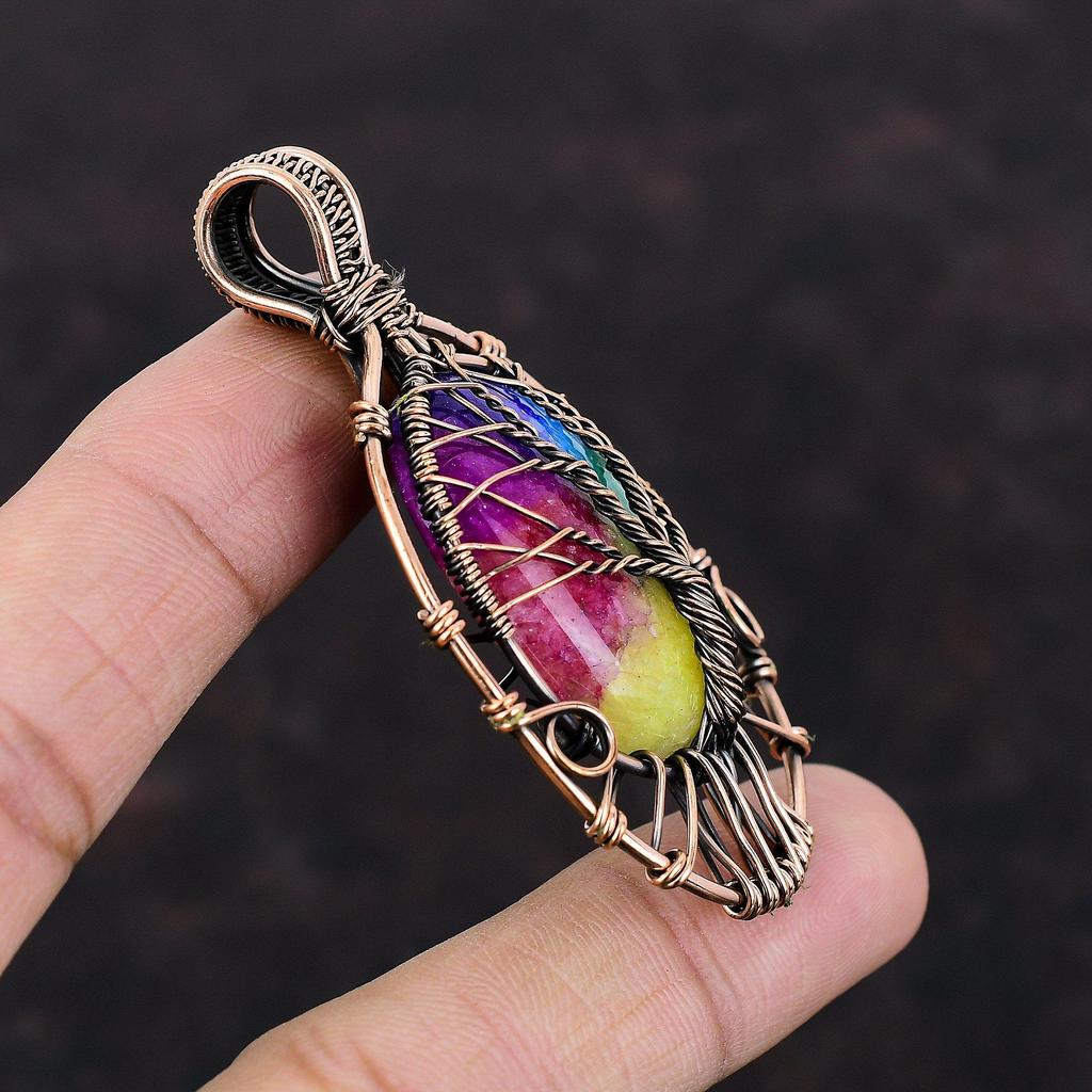 Древо Жизни Радуга Солнечная Кварц Друзы Подвеска Медная Проволока Обернутая Подвеска С Драгоценным Камнем Подвеска Ручной Работы Медная Проволока Обмотка Ювелирных Изделий Подарок Для Мамы