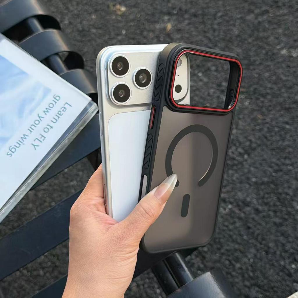 iPhone 17 Pro Max Магнитный защитный чехол с текстурой, приятной на ощупь, противоскользящий, матовый, противоударный