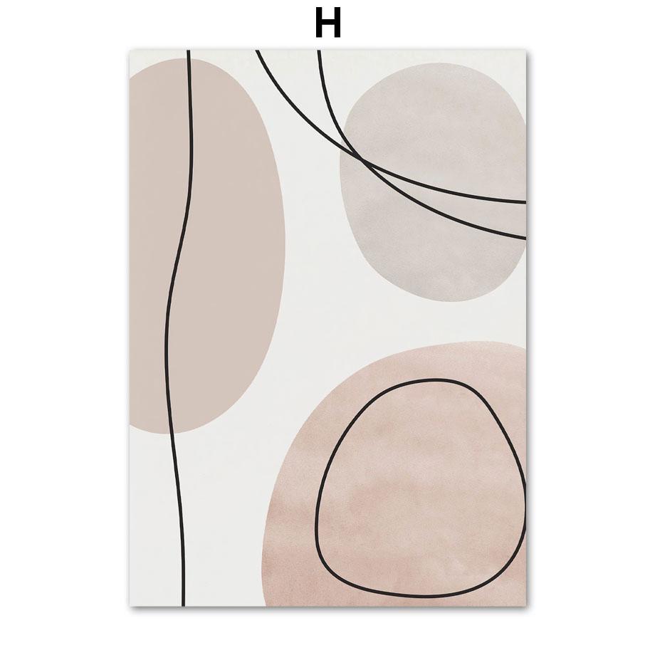 Ваза в стиле бохо с листьями и женскими линиями, геометрические абстрактные постеры и принты, картины на холсте, скандинавские настенные картины, декор гостиной