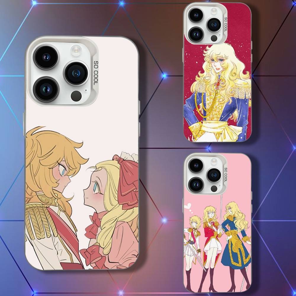 Чехол для телефона R-Rose Ainme Of V-Versailles для iPhone 16,15,14,13,12,11,Pro,XS,Max,Plus,Mini,SE Белый Конфетный Матовый Ударопрочный Чехол