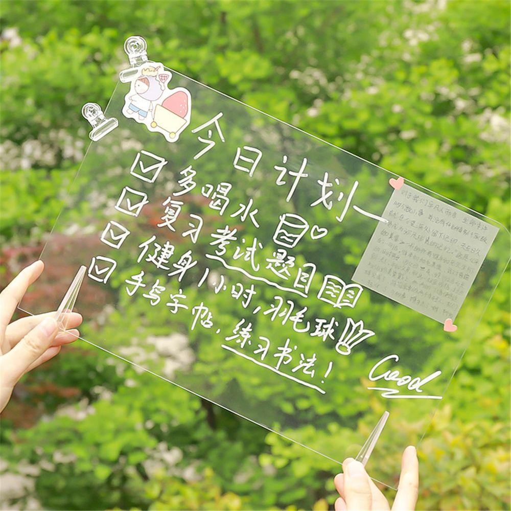 Decorate Erasable Clear Whiteboard Pen Writing Note Acrylic Message Board