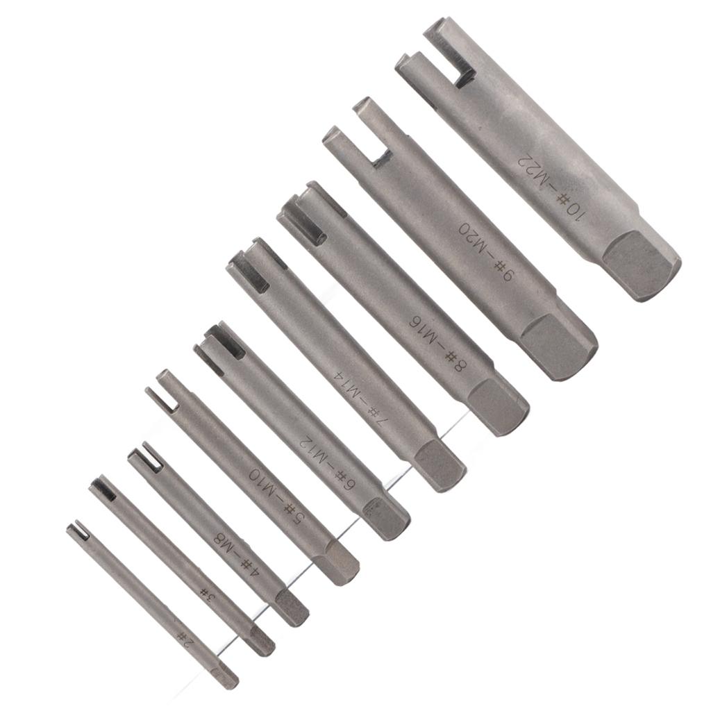 Steel Broken Head Taps Remover Stripped Screw Tap Extractor Set (#B)