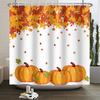 Autumn Forest Maple Shower Curtain Natural Jungle Leaves Pumpkin Fall Bathroom Shower Curtain Waterproof Shower Curtain Decor