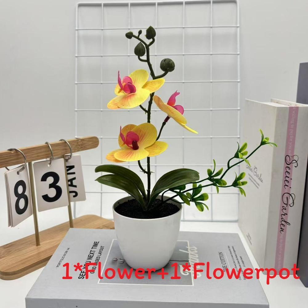 Butterfly Orchid Artificial Plant Home Decor Wedding Photography Prop With Plastic Material For Indoor Use