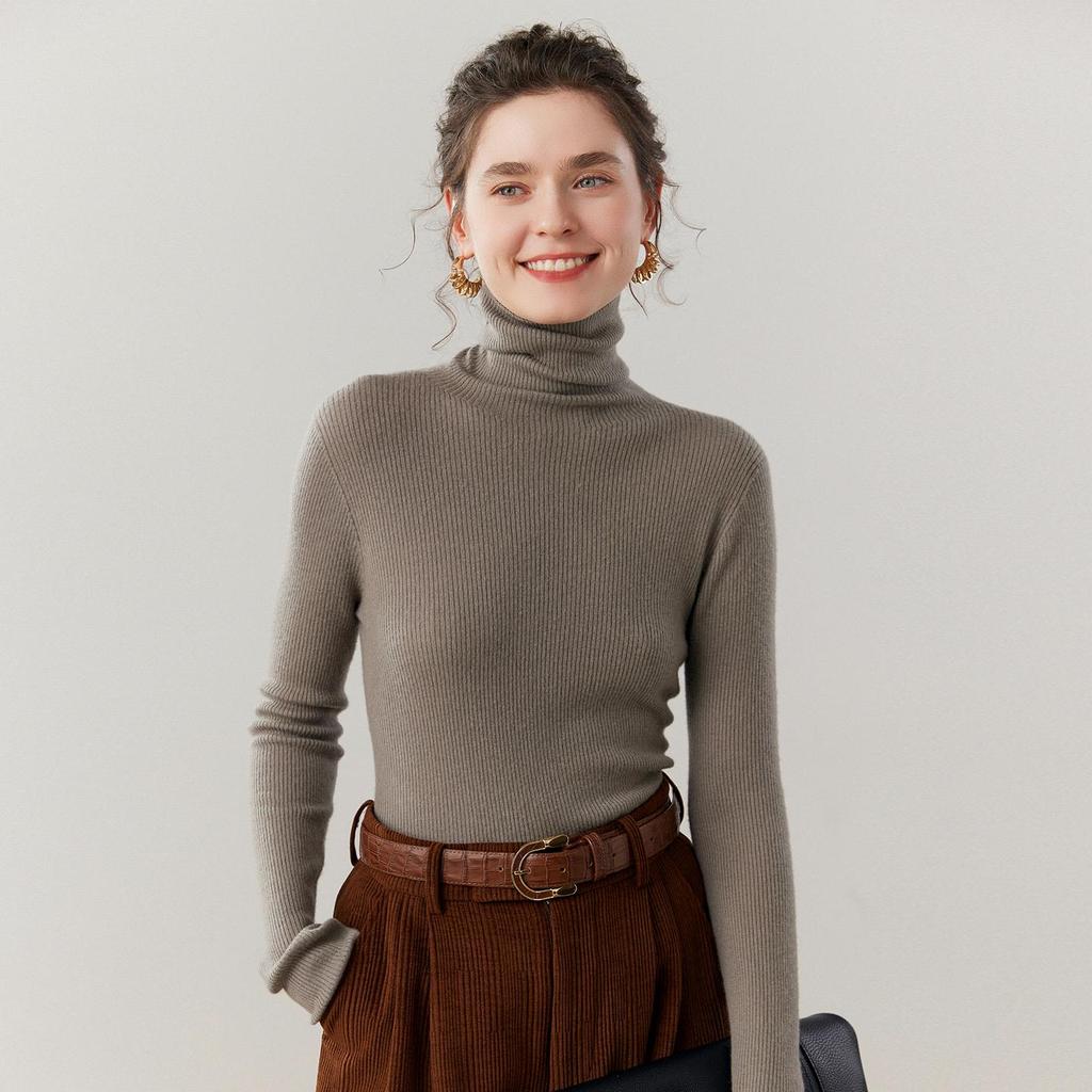 Seamless Cashmere Turtleneck Sweater - Slim Fit & Skin-Friendly for Autumn/Winter