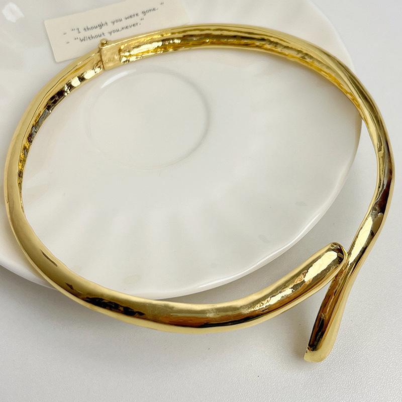 Tooxika Минималистичная нишевая металлическая глянцевая капля воды с открытым воротником модная личностная колье