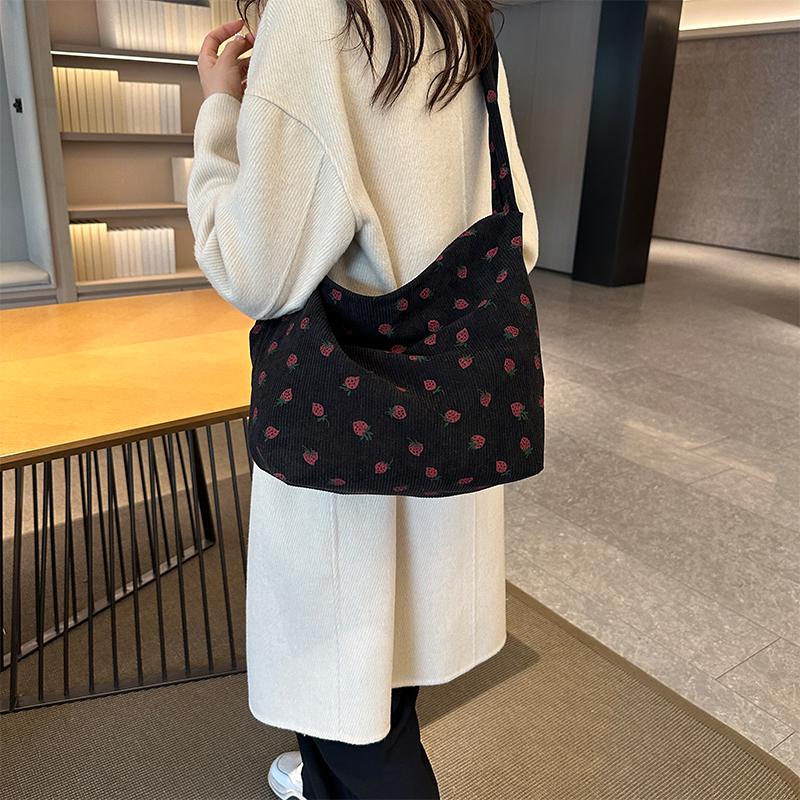 Модная женская сумка через плечо большой емкости из хлопка, повседневная, простая и универсальная