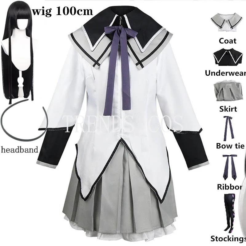 Аниме Akemi Homura косплей костюм боевая форма чулки Akemi Homura наряды