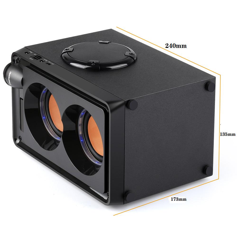 TOPROAD 20 Вт Bluetooth-динамик, портативный беспроводной стерео бас-сабвуфер, большие колонки для вечеринок, поддержка колонки, FM-радио, пульт дистанционного управления