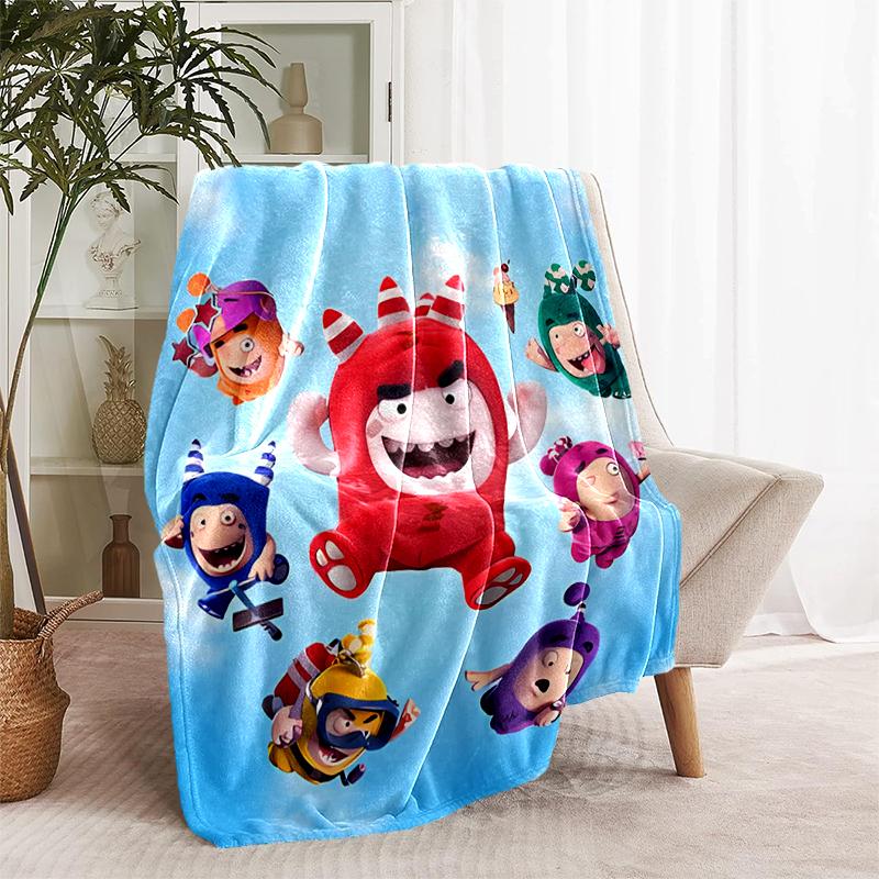1pc Blanket Oddbods Print Design, Lightweight Blanket for Sofa, Bed- Soft &Warm, Gift for All Seasons like Christmas, Halloween