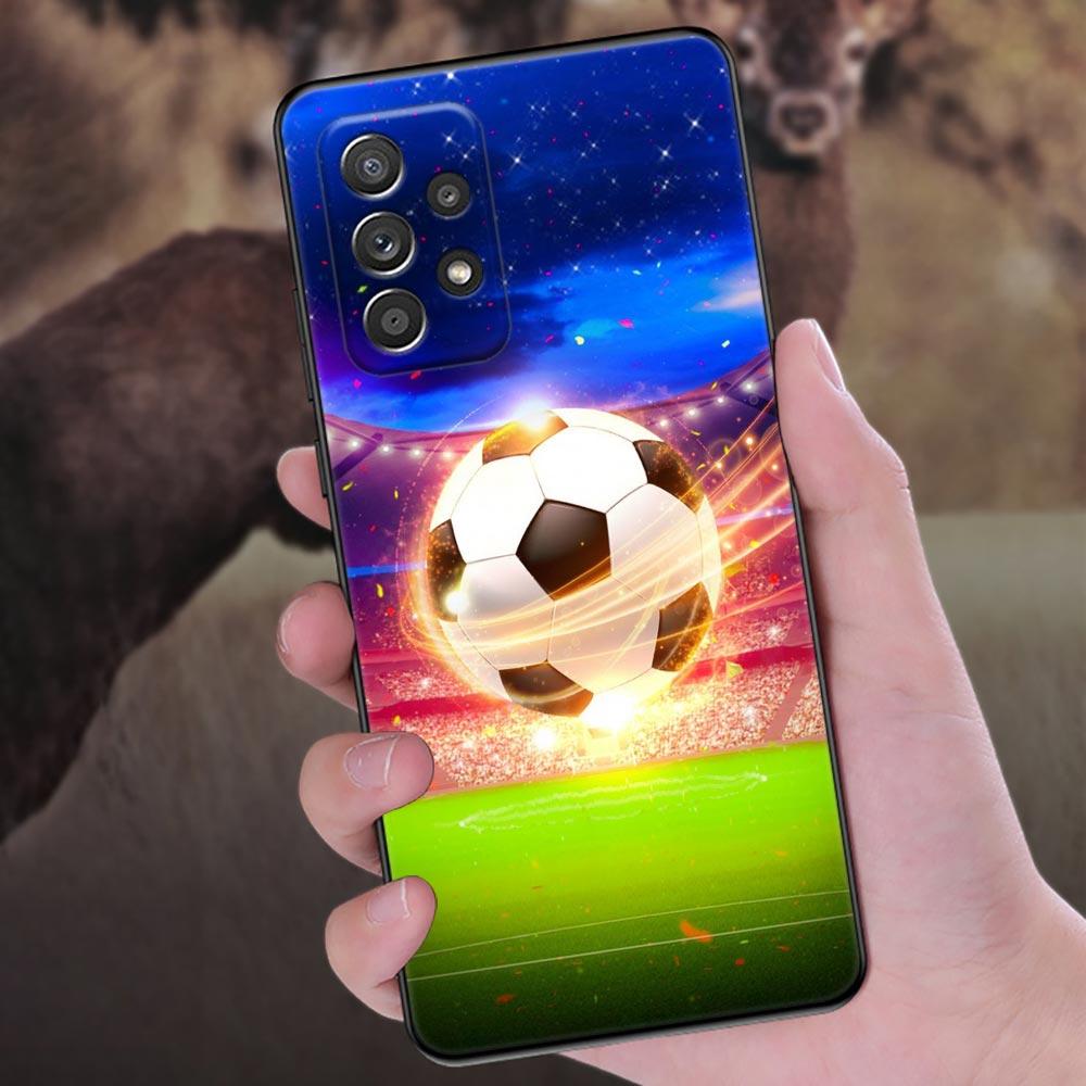 Чехол для телефона Огненный Футбольный Мяч для Samsung Galaxy A57 A56 A37 A55 A36 5G A26 A54 A52 A35 A34 A25 A17 A16 A15 A07 A06