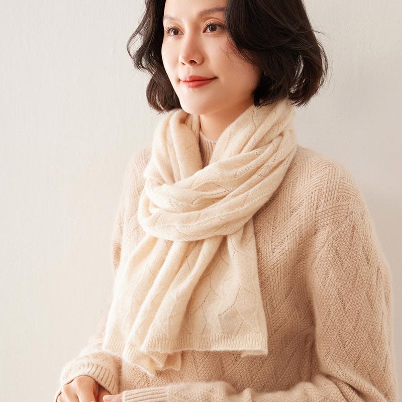 Женский вязаный шарф из козьего кашемира - Осенний/Зимний шарф-снуд