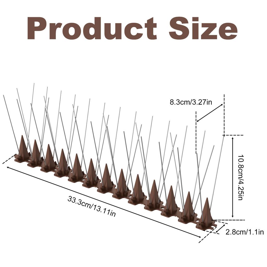 10Pcs Anti Bird Spikes Strip Stainless Steel Repeller Bird And Pigeon Spikes Deterrent Bird Scarer Repeller for Fence Roof Tools
