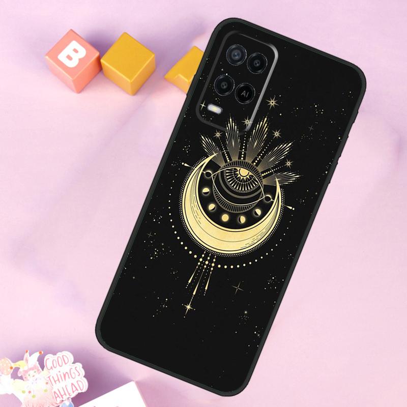 Galaxy Moon Stars Phase Totem Art Case For Oppo A17 A57 A16 A76 A96 A60 A40 A80 A18 A38 A58 A78 A98 A15 A54 A74 A94 A6 A5 Pro