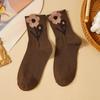 Женские плюшевые носки средней длины с мишками для ношения на улице, милые модные универсальные длинные носки, осенне-зимние носки