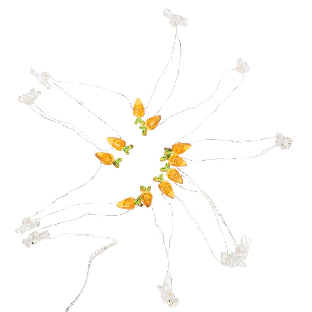 Easter Bunny String Lights 3M 30Leds Plastic Rabbit Carrot Shaped Lamp for Holiday Party Yard Porch Lighting Decor